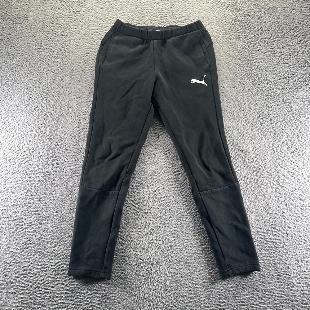 Puma Sweatpants Mens S Black Cotton Tapered Leg Activewear Performance Sports
